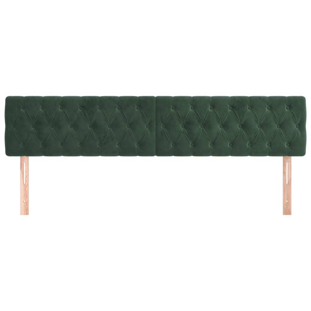 Têtes de lit 2 pcs Vert foncé 100x7x78/88 cm Velours - XIOS