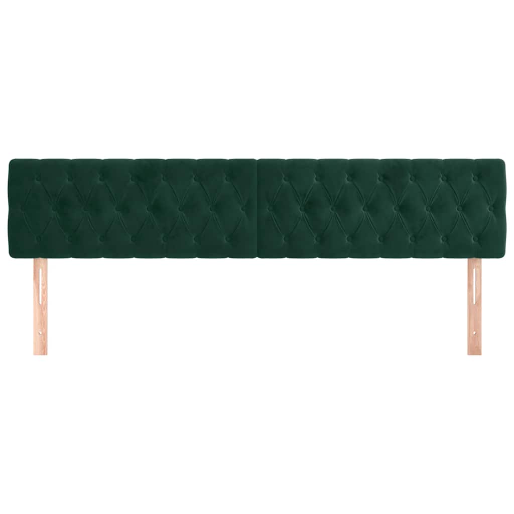 Têtes de lit 2 pcs Vert foncé 100x7x78/88 cm Velours - XIOS