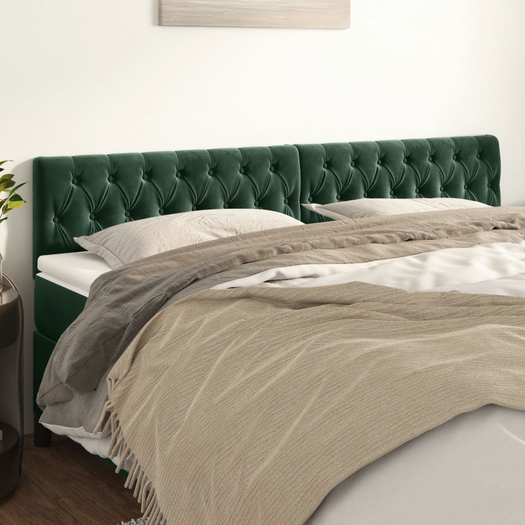 Têtes de lit 2 pcs Vert foncé 100x7x78/88 cm Velours - XIOS