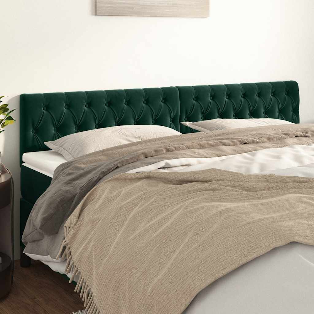 Têtes de lit 2 pcs Vert foncé 100x7x78/88 cm Velours - XIOS