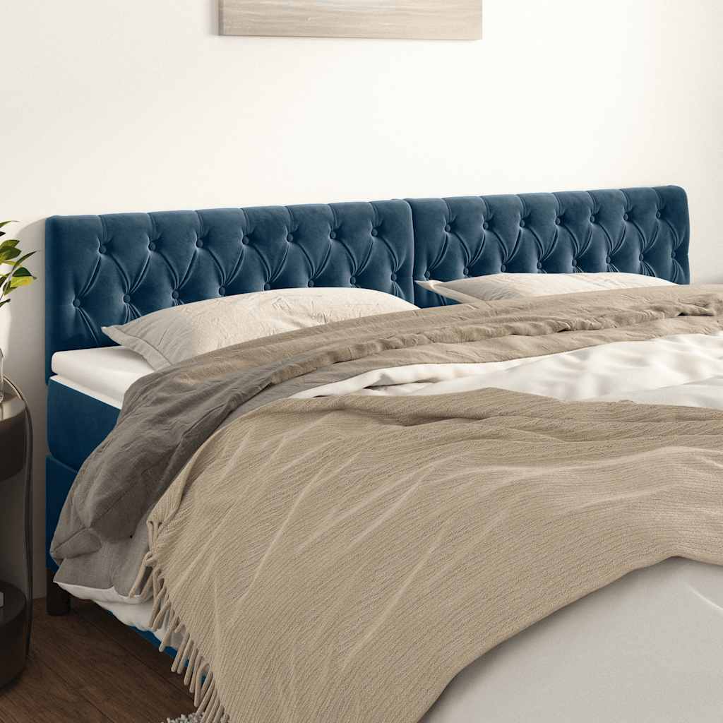 Têtes de lit Bleu foncé 200 x 7 x 78/88 cm Velours - XIOS