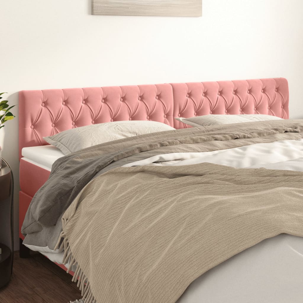 Têtes de lit Rose 200x7x78/88 cm Velours - XIOS