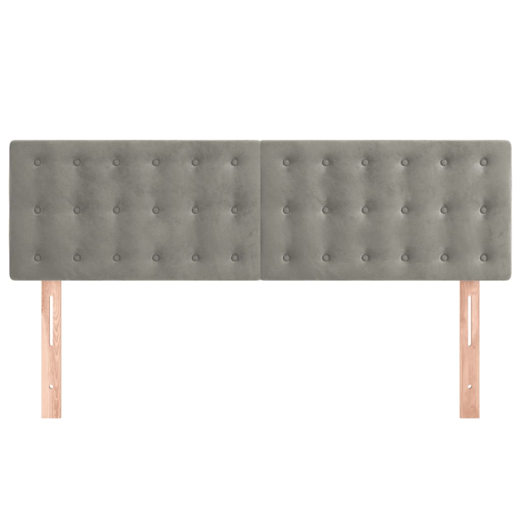 Têtes de lit 2 pcs Gris clair 72x5x78/88 cm Velours - XIOS