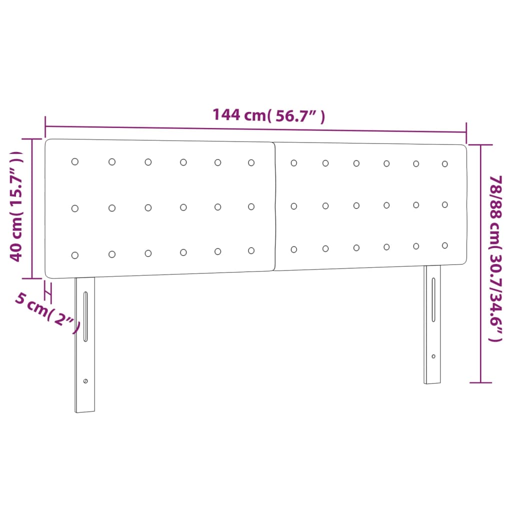 Têtes de lit 2 pcs Gris clair 72x5x78/88 cm Velours - XIOS