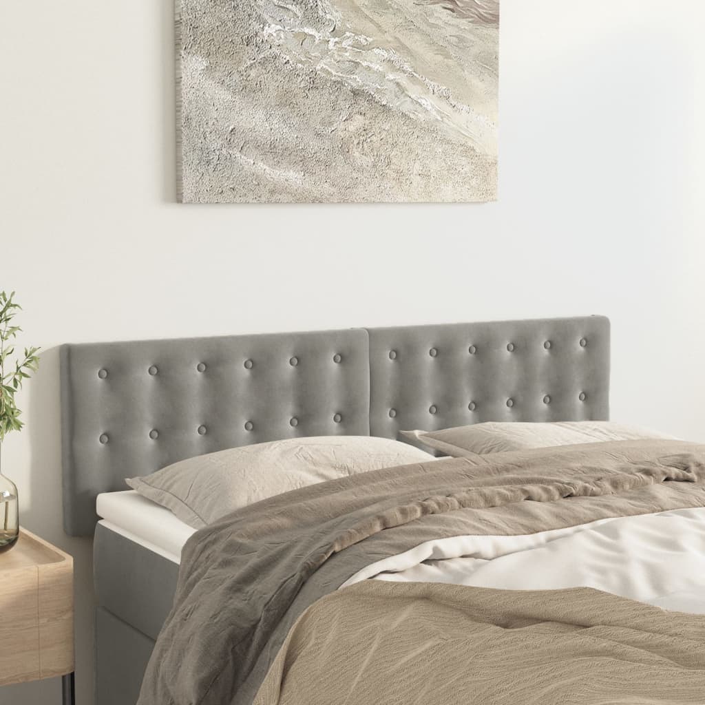 Têtes de lit 2 pcs Gris clair 72x5x78/88 cm Velours - XIOS