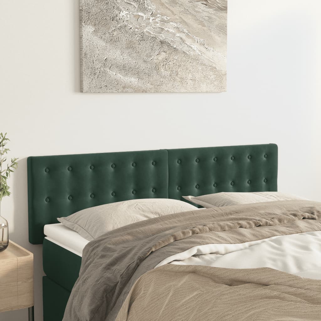 Têtes de lit 2 pcs Vert foncé 72x5x78/88 cm Velours - XIOS