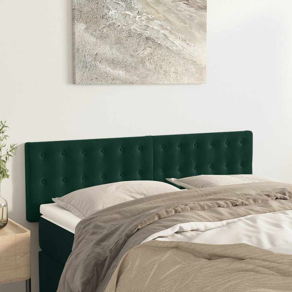 Têtes de lit Vert foncé 144x5x78/88 cm Velours - XIOS