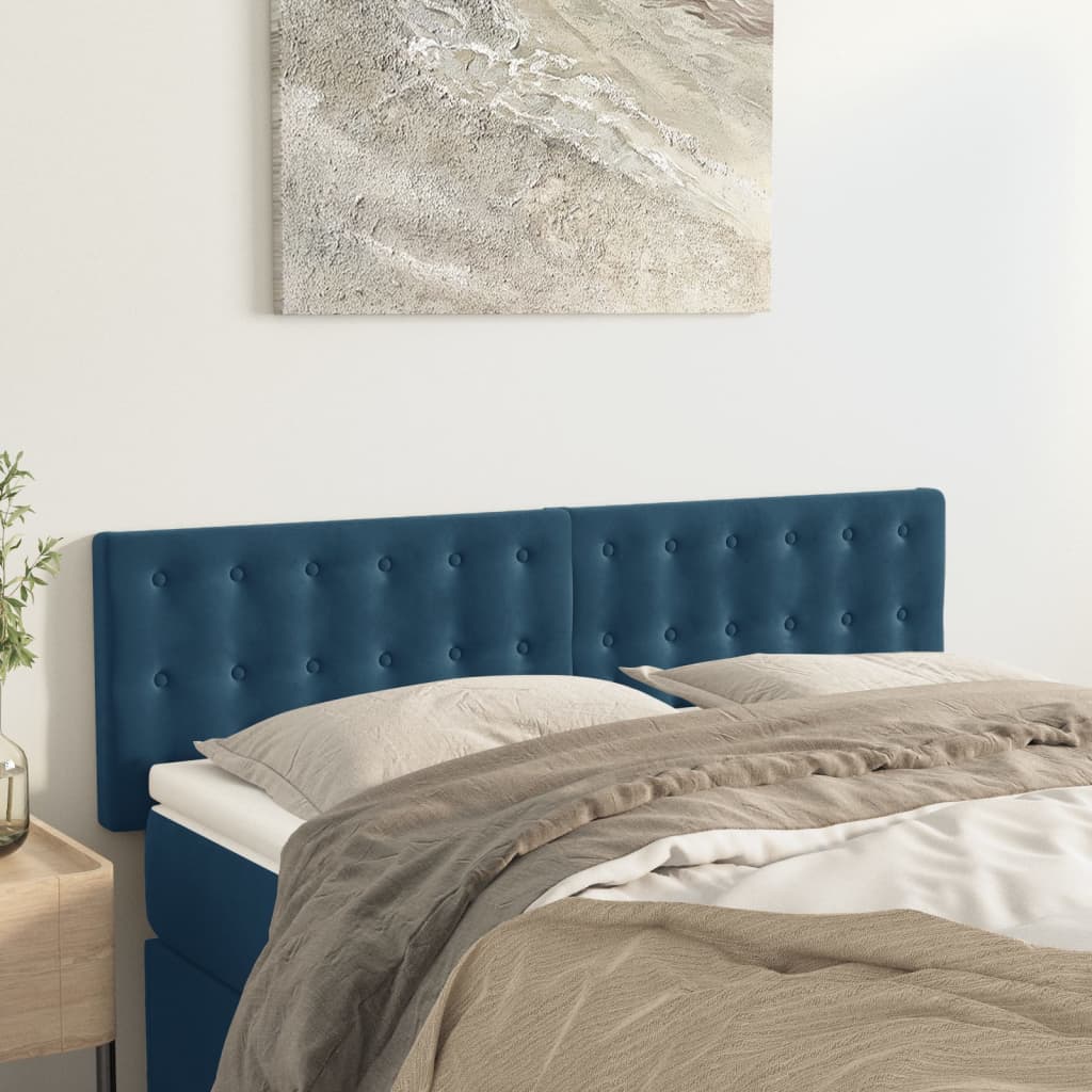 Têtes de lit 2 pcs Bleu foncé 72x5x78/88 cm Velours - XIOS