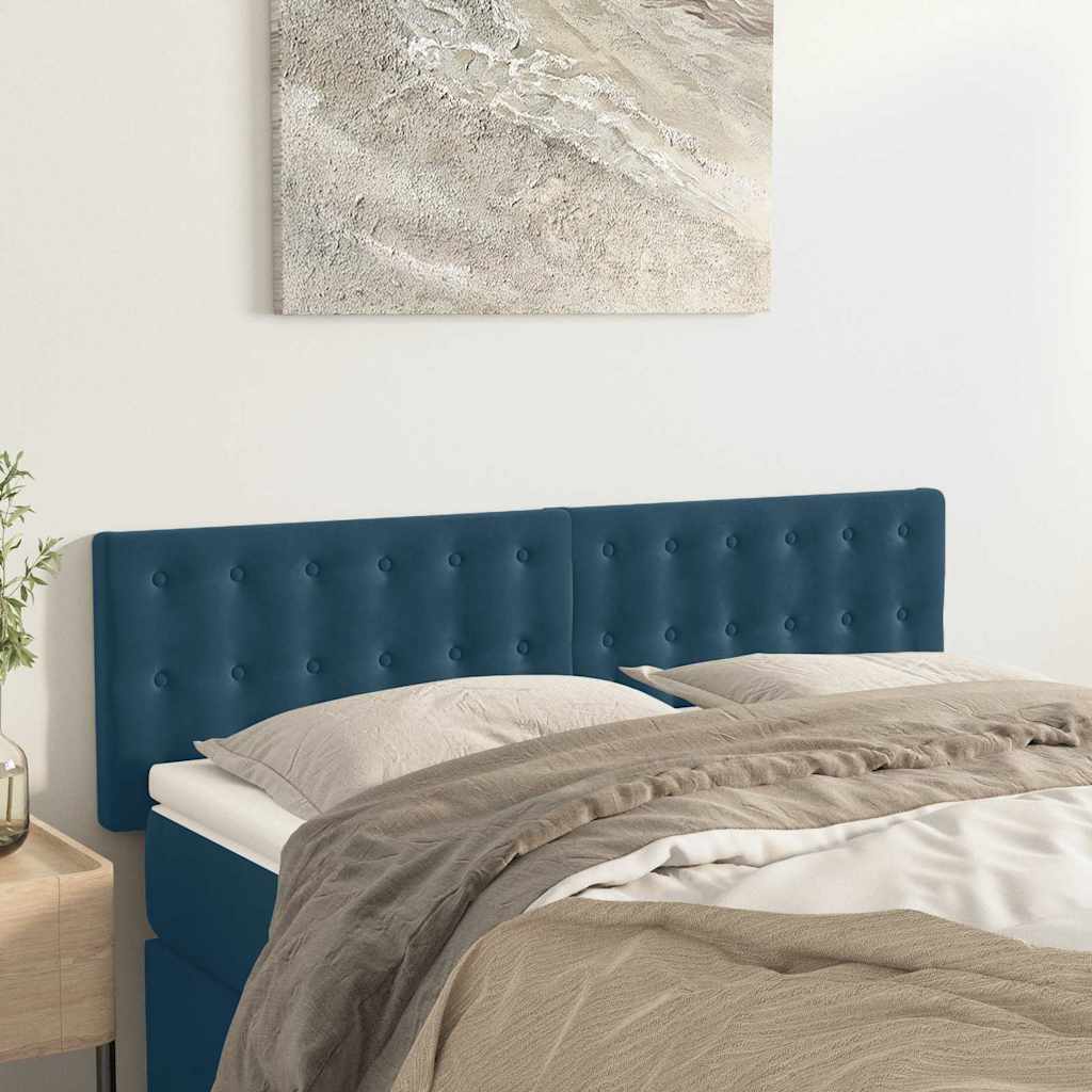 Têtes de lit Bleu foncé 144 x 5 x 78/88 cm Velours - XIOS