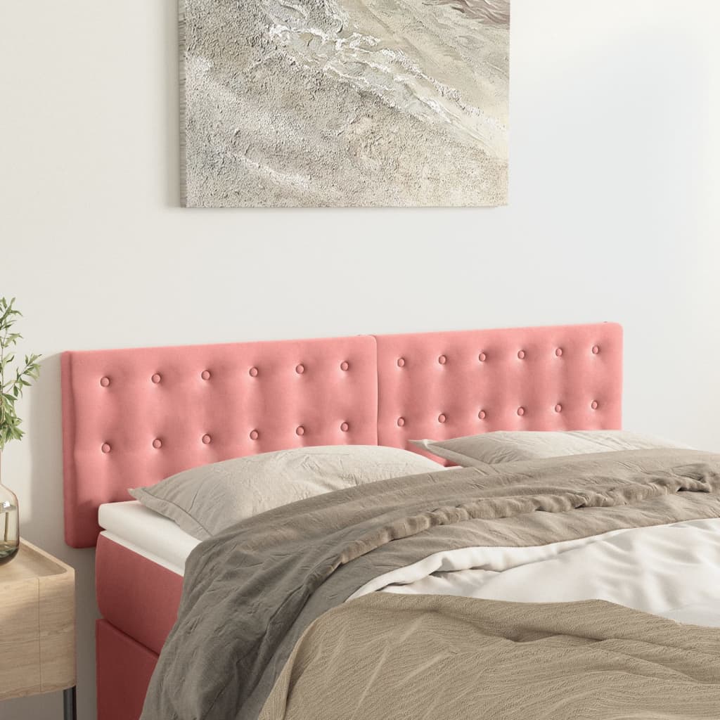 Têtes de lit 2 pcs Rose 72x5x78/88 cm Velours - XIOS