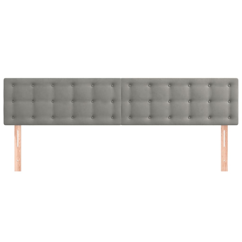Têtes de lit 2 pcs Gris clair 80x5x78/88 cm Velours - XIOS