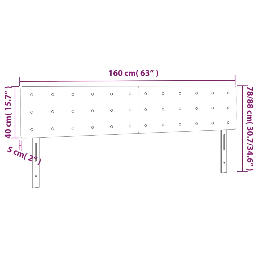Têtes de lit 2 pcs Gris clair 80x5x78/88 cm Velours - XIOS