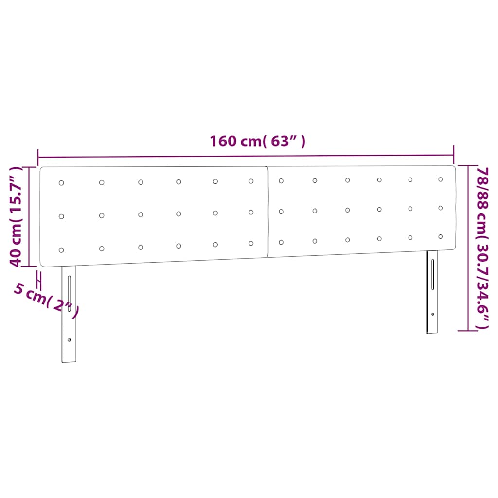 Têtes de lit Vert foncé 160x5x78/88 cm Velours - XIOS