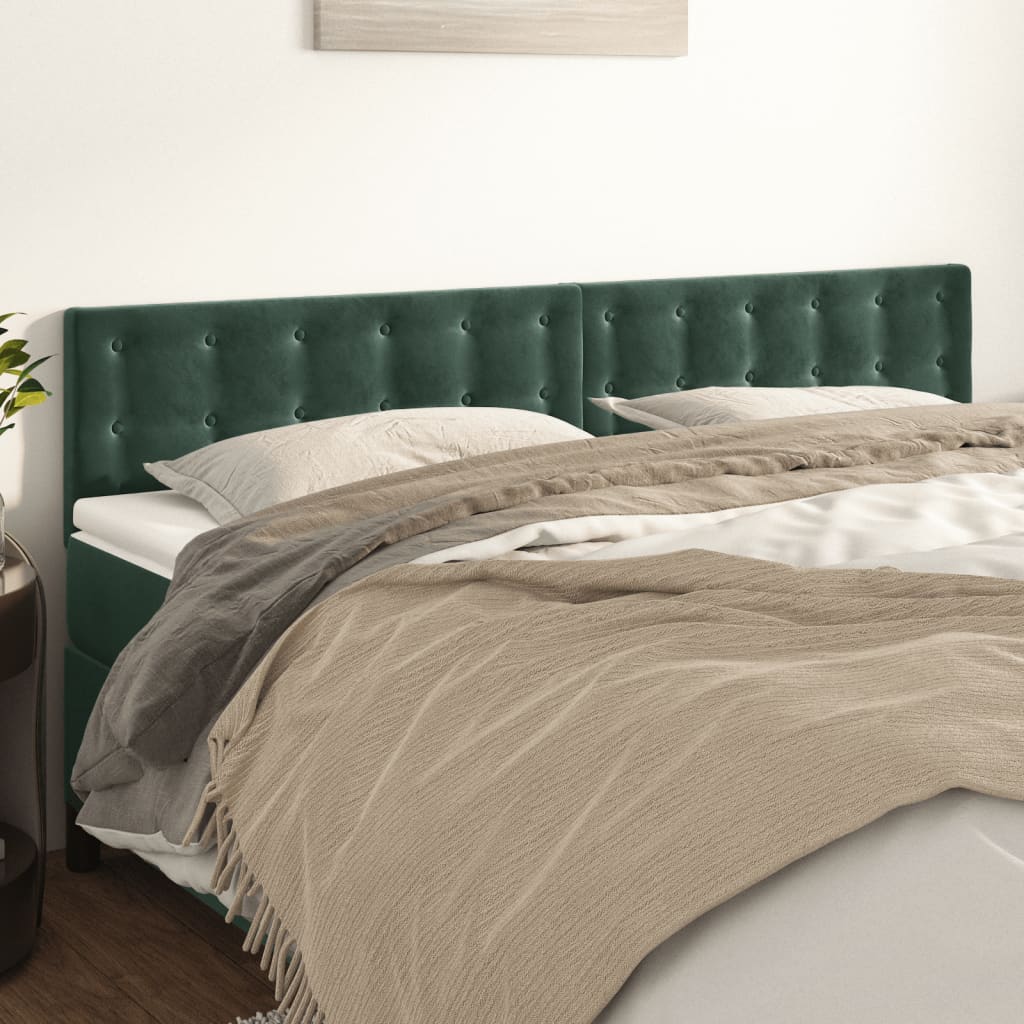 Têtes de lit 2 pcs Vert foncé 80x5x78/88 cm Velours - XIOS