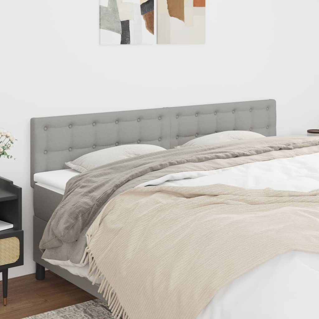 Têtes de lit 2 pcs Gris clair 90x5x78/88 cm Tissu - XIOS