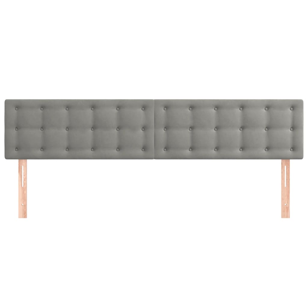 Têtes de lit 2 pcs Gris clair 90x5x78/88 cm Velours - XIOS
