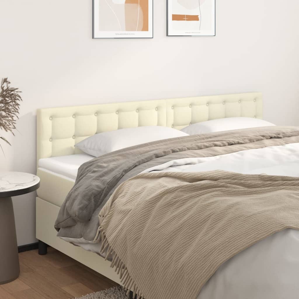 Têtes de lit Crème 200x5x78/88 cm Similicuir - XIOS