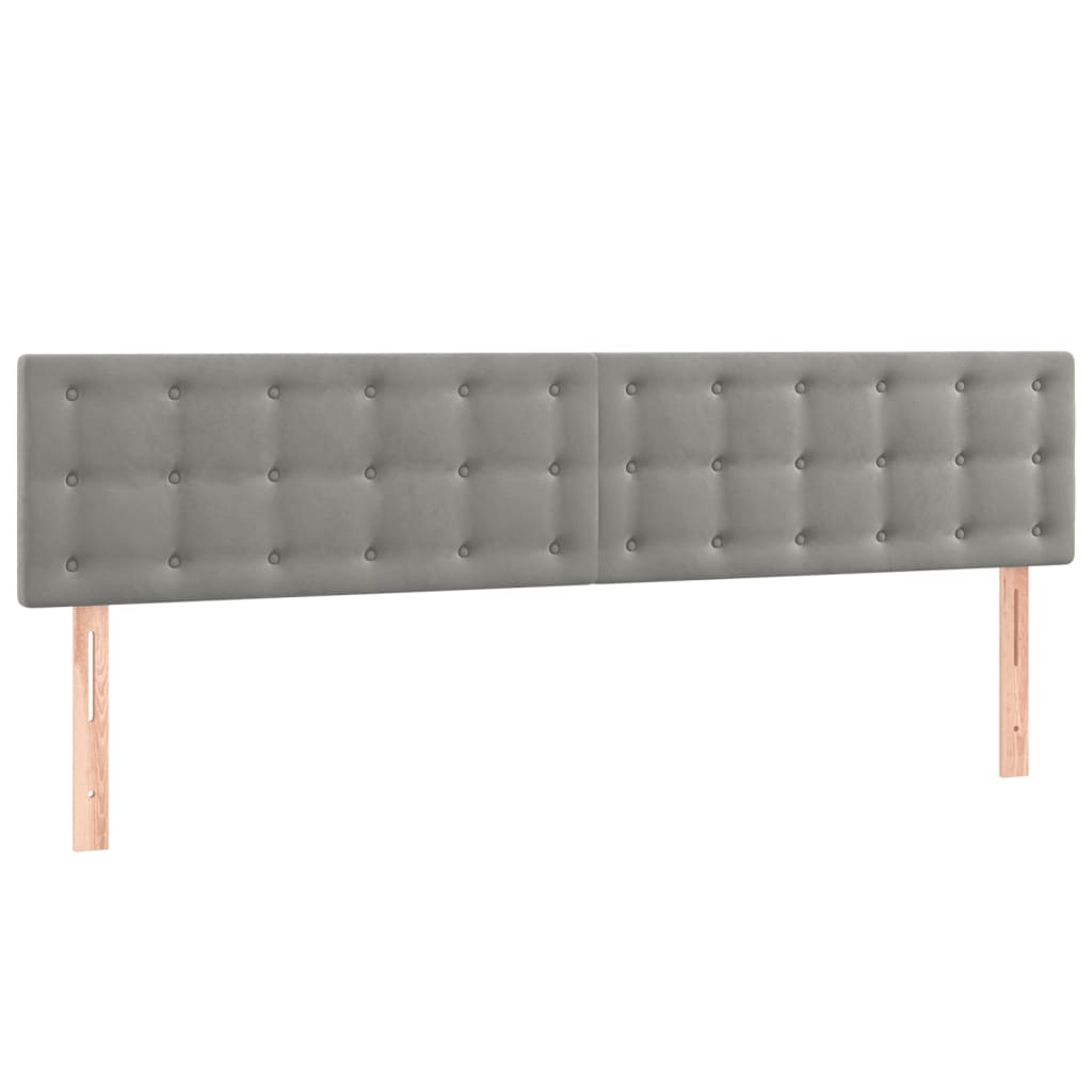 Têtes de lit 2 pcs Gris clair 100x5x78/88 cm Velours - XIOS