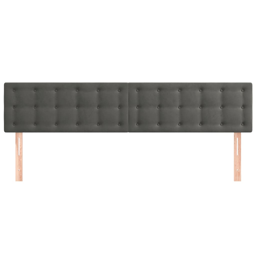 Têtes de lit 2 pcs Gris foncé 100x5x78/88 cm Velours - XIOS