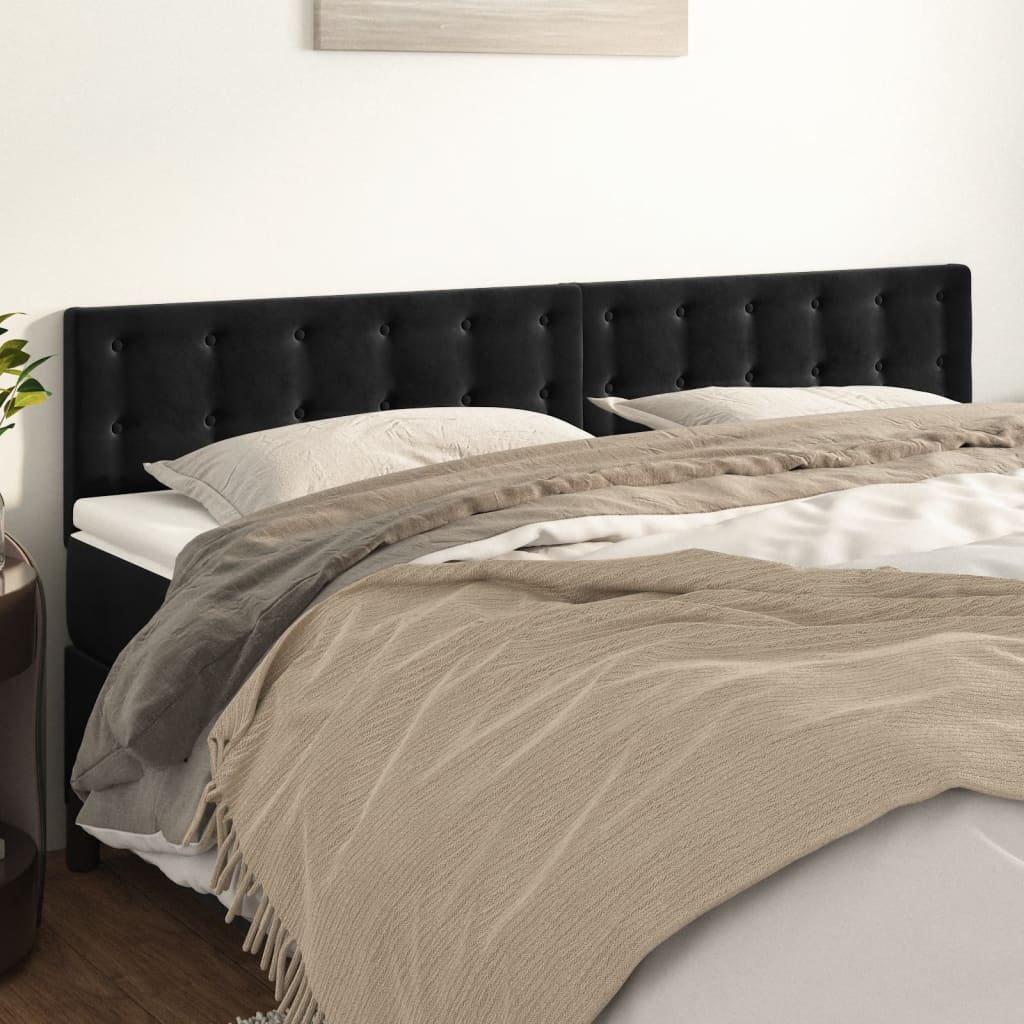 Têtes de lit Noir 200 x 5 x 78/88 cm Velours - XIOS