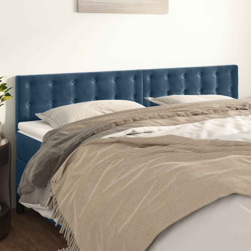 Têtes de lit 2 pcs Bleu foncé 100x5x78/88 cm Velours - XIOS