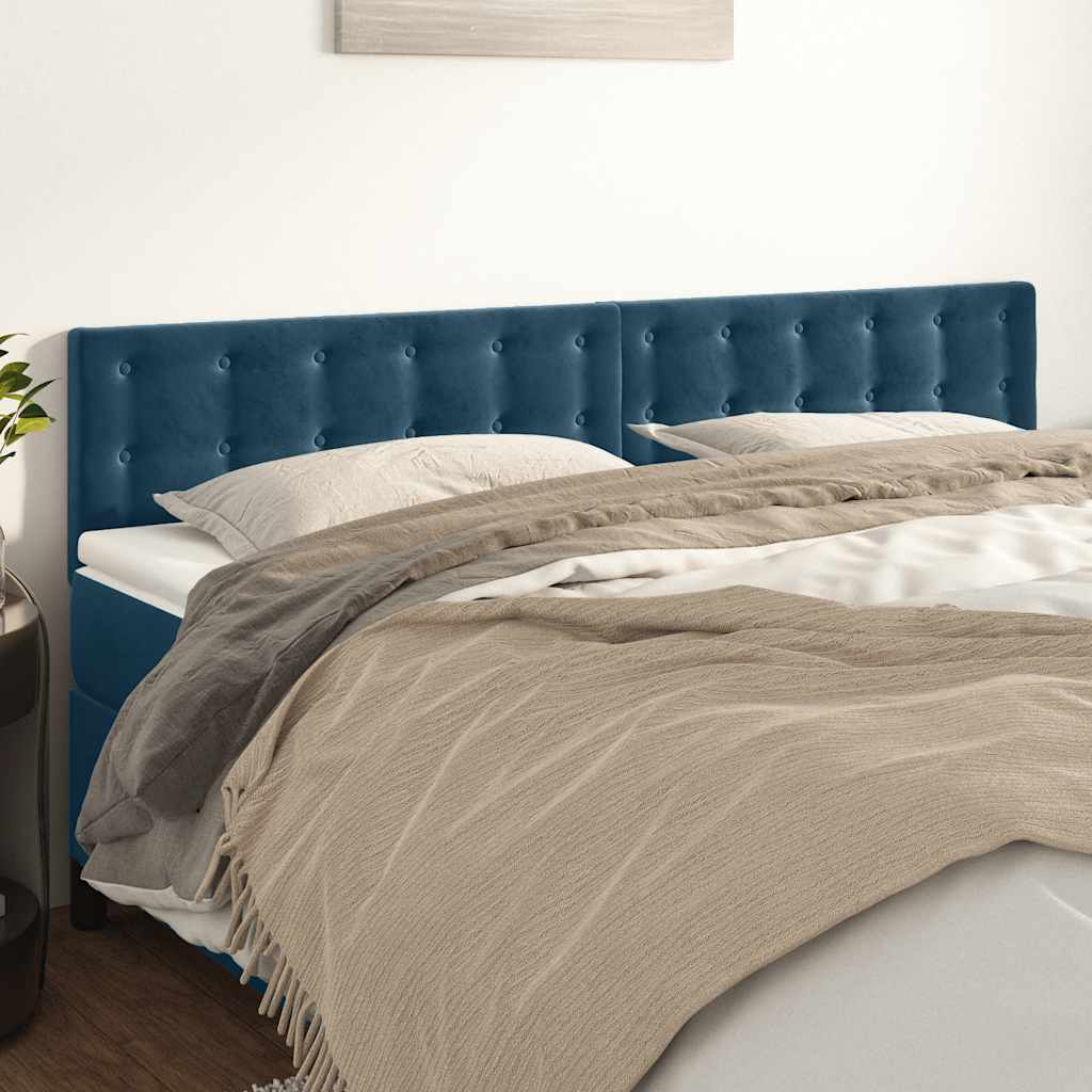 Têtes de lit Bleu foncé 200 x 5 x 78/88 cm Velours - XIOS