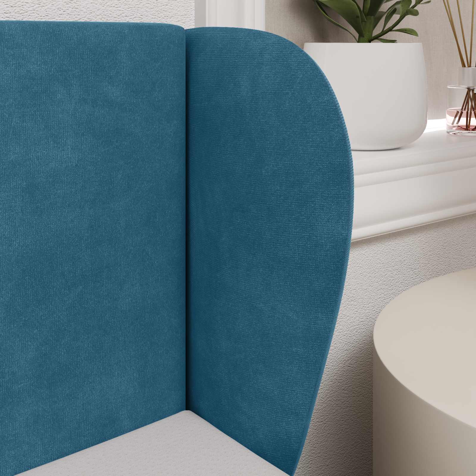 Oreille de tête de lit Bleu 40 x 23 x 6 cm Velours - XIOS