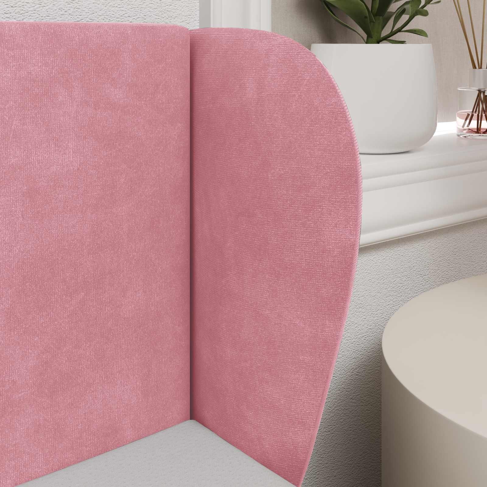 Oreille de tête de lit Rose 40 x 23 x 6 cm Velours - XIOS