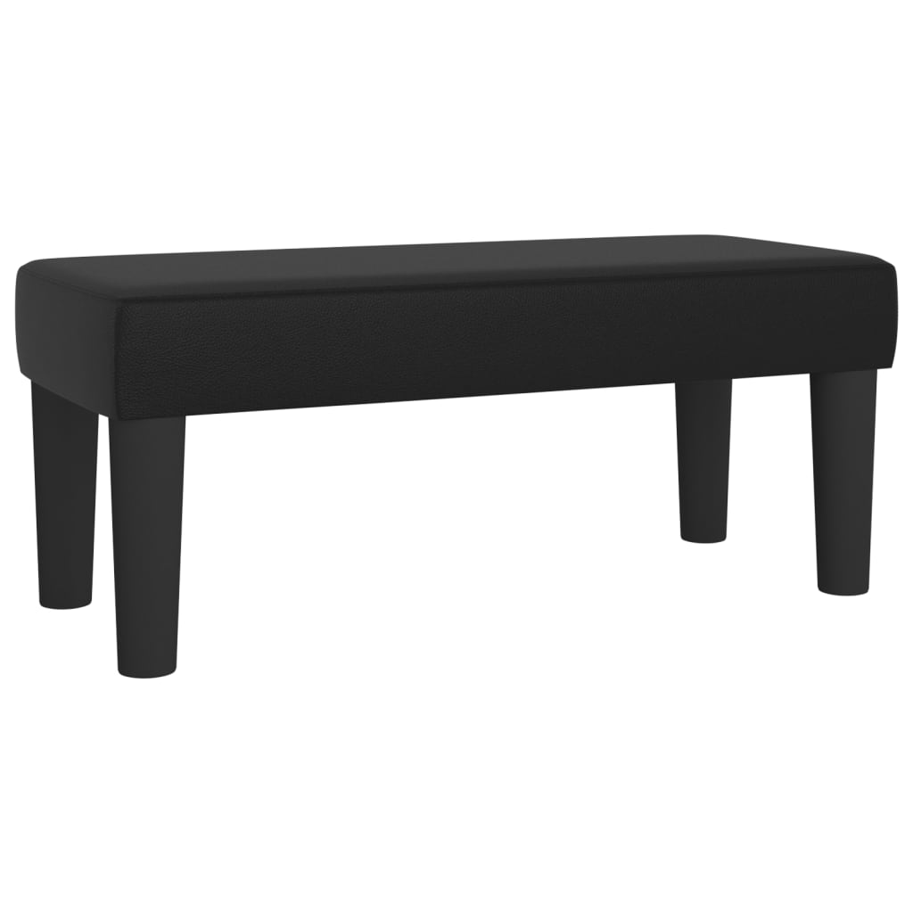 Banc Noir 70x30x30 cm Similicuir - XIOS