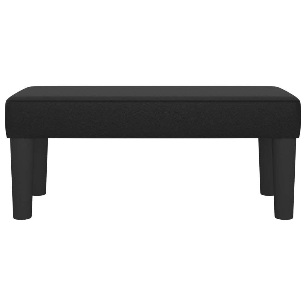 Banc Noir 70x30x30 cm Similicuir - XIOS