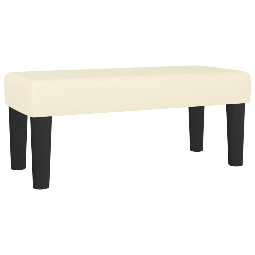 Banc Crème 70x30x30 cm Similicuir - XIOS
