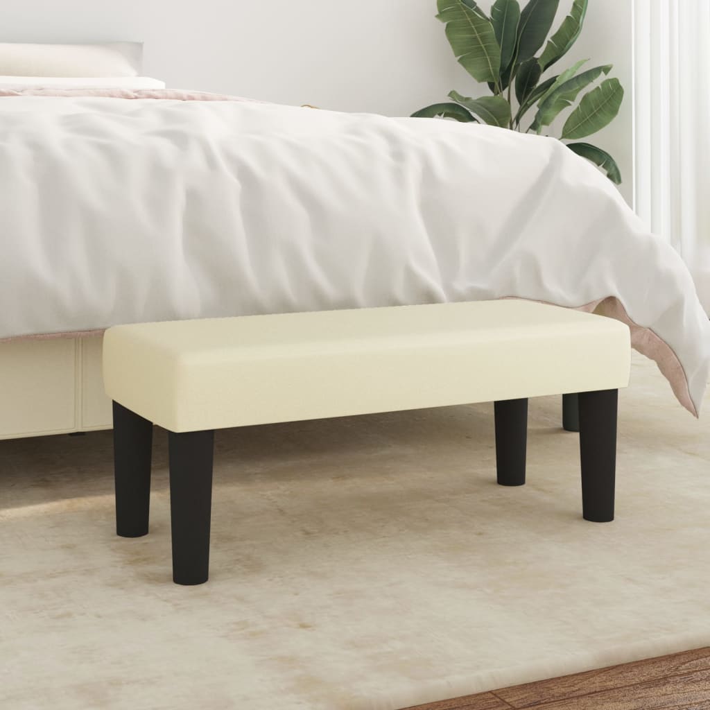 Banc Crème 70x30x30 cm Similicuir - XIOS