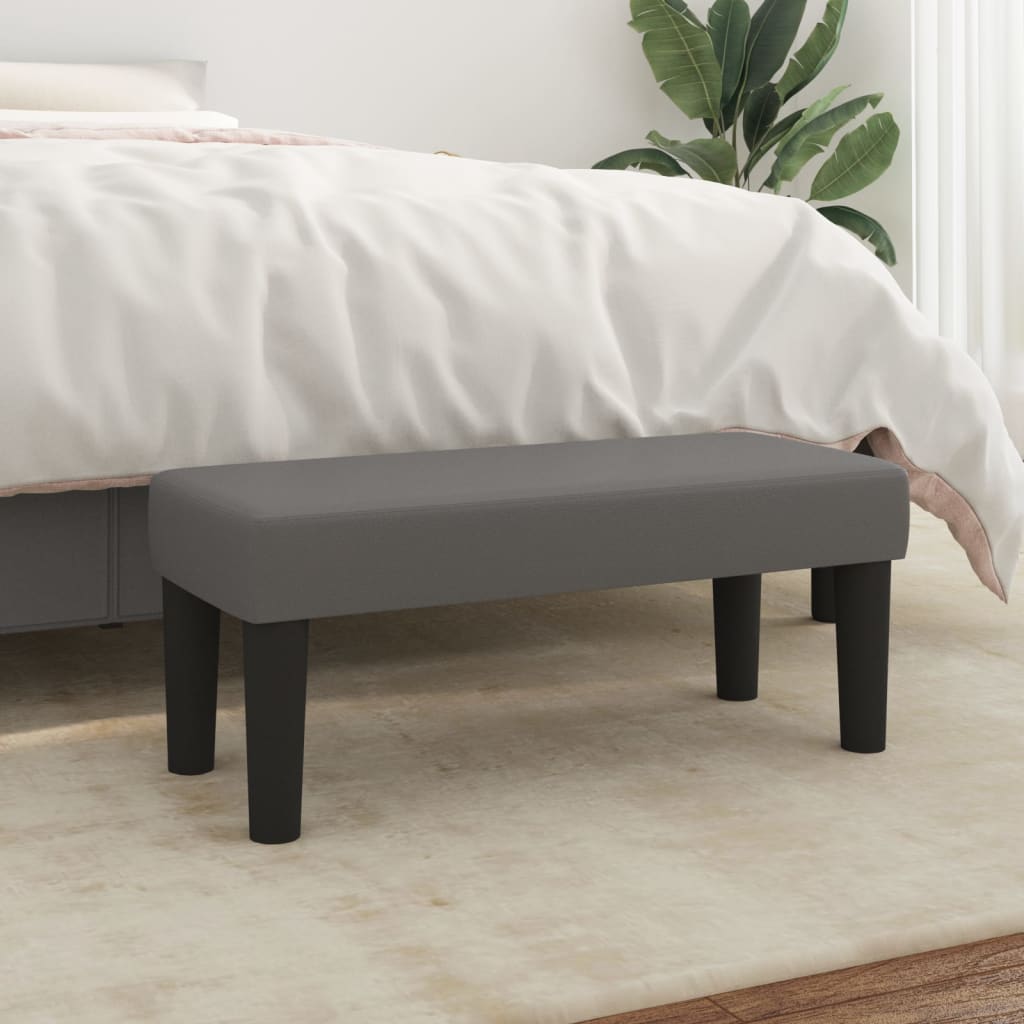 Banc Gris 70x30x30 cm Similicuir - XIOS