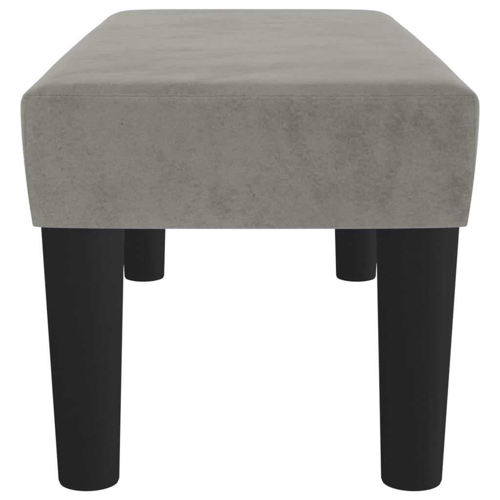 Banc Gris clair 70x30x30 cm Velours - XIOS