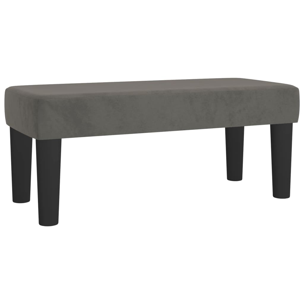 Banc Gris foncé 70x30x30 cm Velours - XIOS