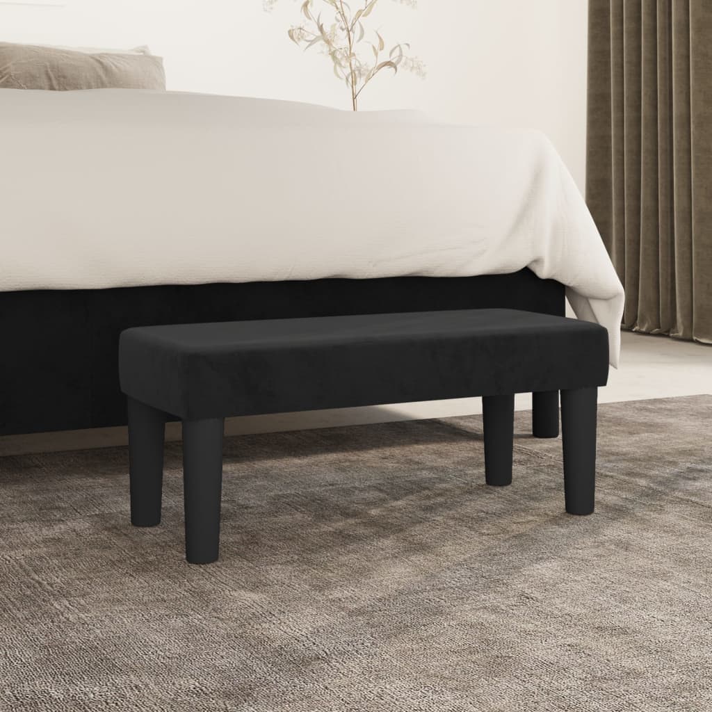 Banc Noir 70x30x30 cm Velours - XIOS
