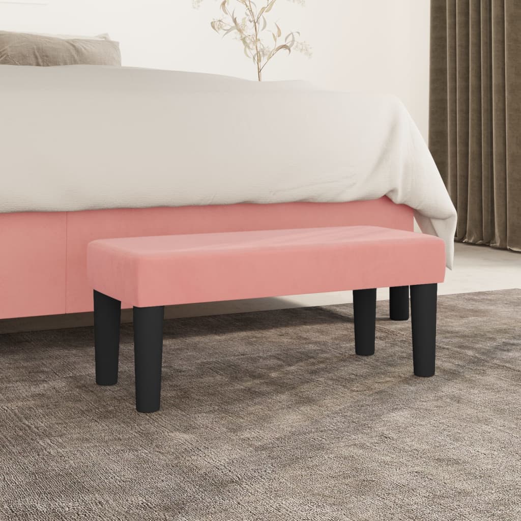 Banc Rose 70x30x30 cm Velours - XIOS