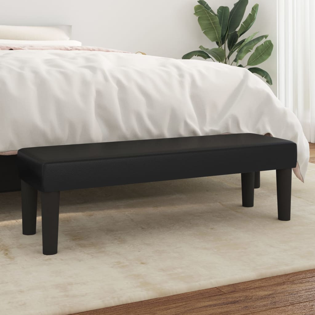 Banc Noir 100x30x30 cm Similicuir - XIOS