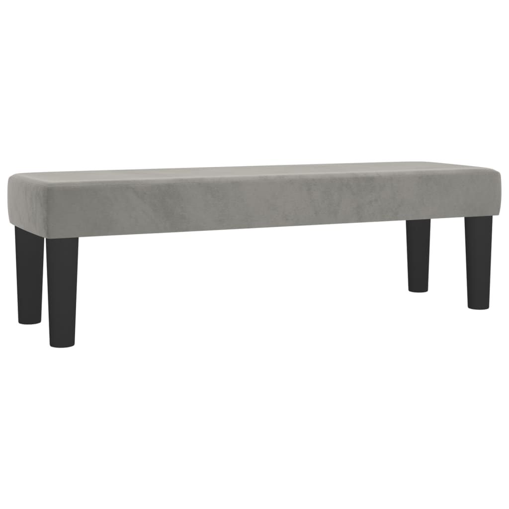 Banc Gris clair 100x30x30 cm Velours - XIOS