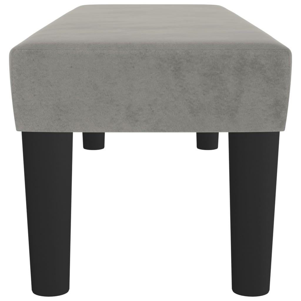 Banc Gris clair 100x30x30 cm Velours - XIOS