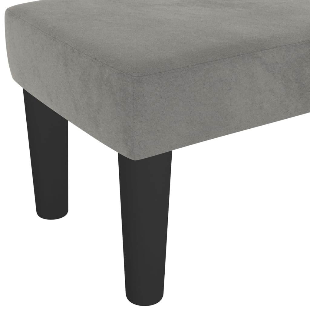 Banc Gris clair 100x30x30 cm Velours - XIOS