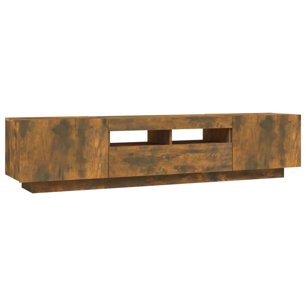 Ensemble de meubles TV avec lumières LED 2 pcs Chêne fumé - XIOS