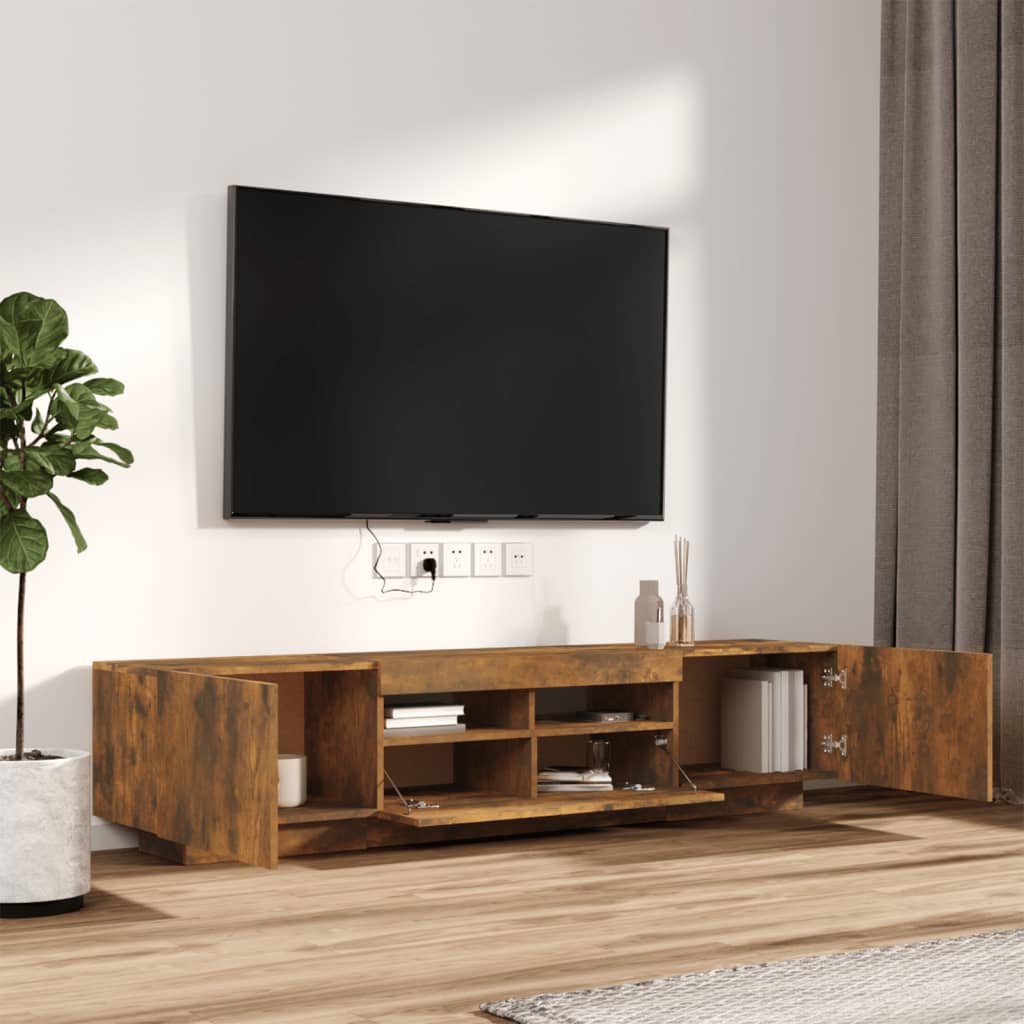Ensemble de meubles TV avec lumières LED 2 pcs Chêne fumé - XIOS