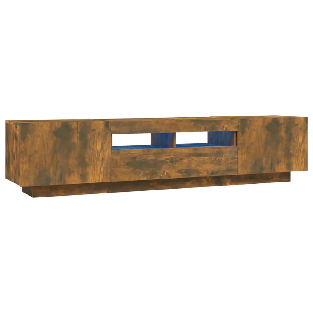 Ensemble de meubles TV avec lumières LED 2 pcs Chêne fumé - XIOS