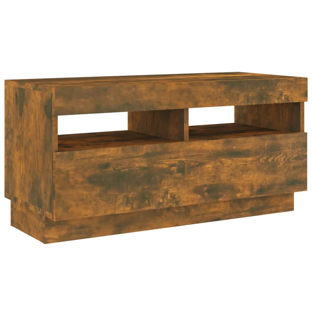 Ensemble de meubles TV avec lumières LED 2 pcs Chêne fumé - XIOS