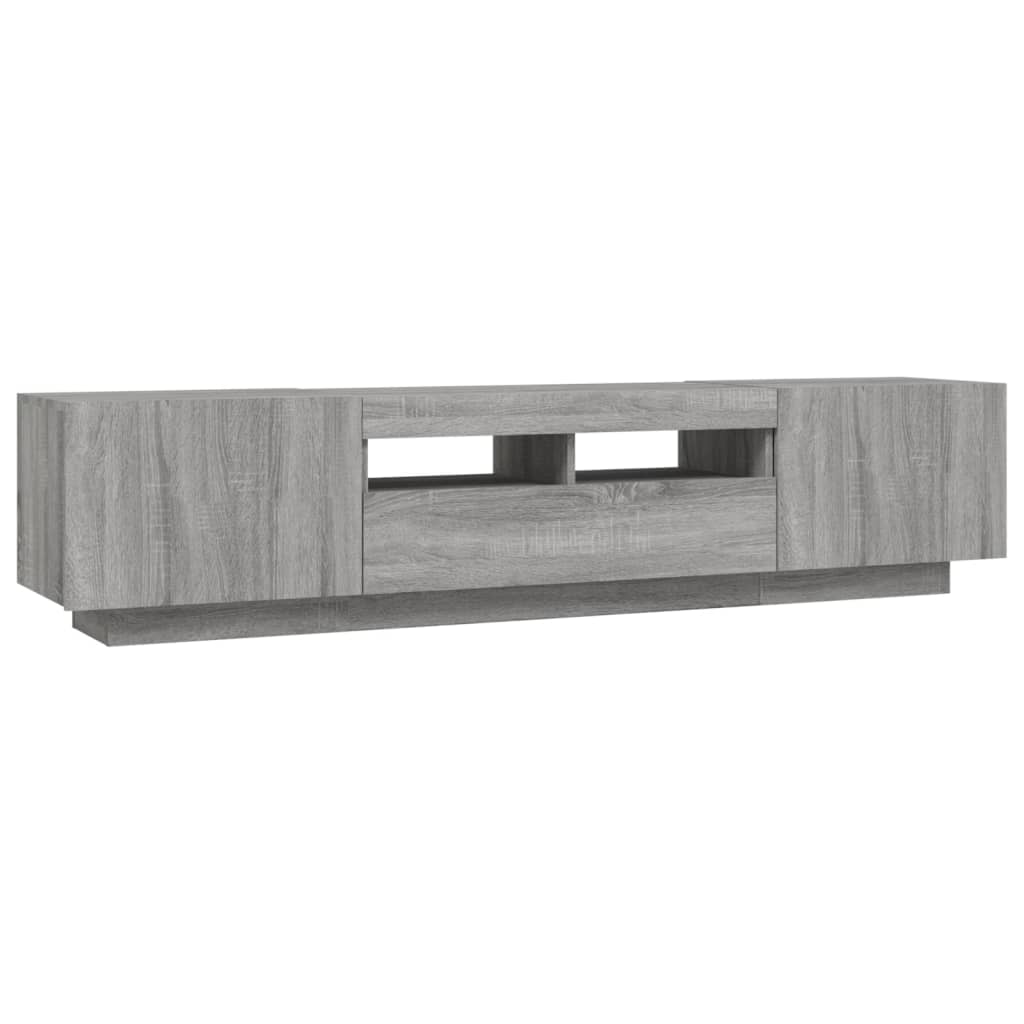 Ensemble de meubles TV avec lumières LED 2 pcs Sonoma gris