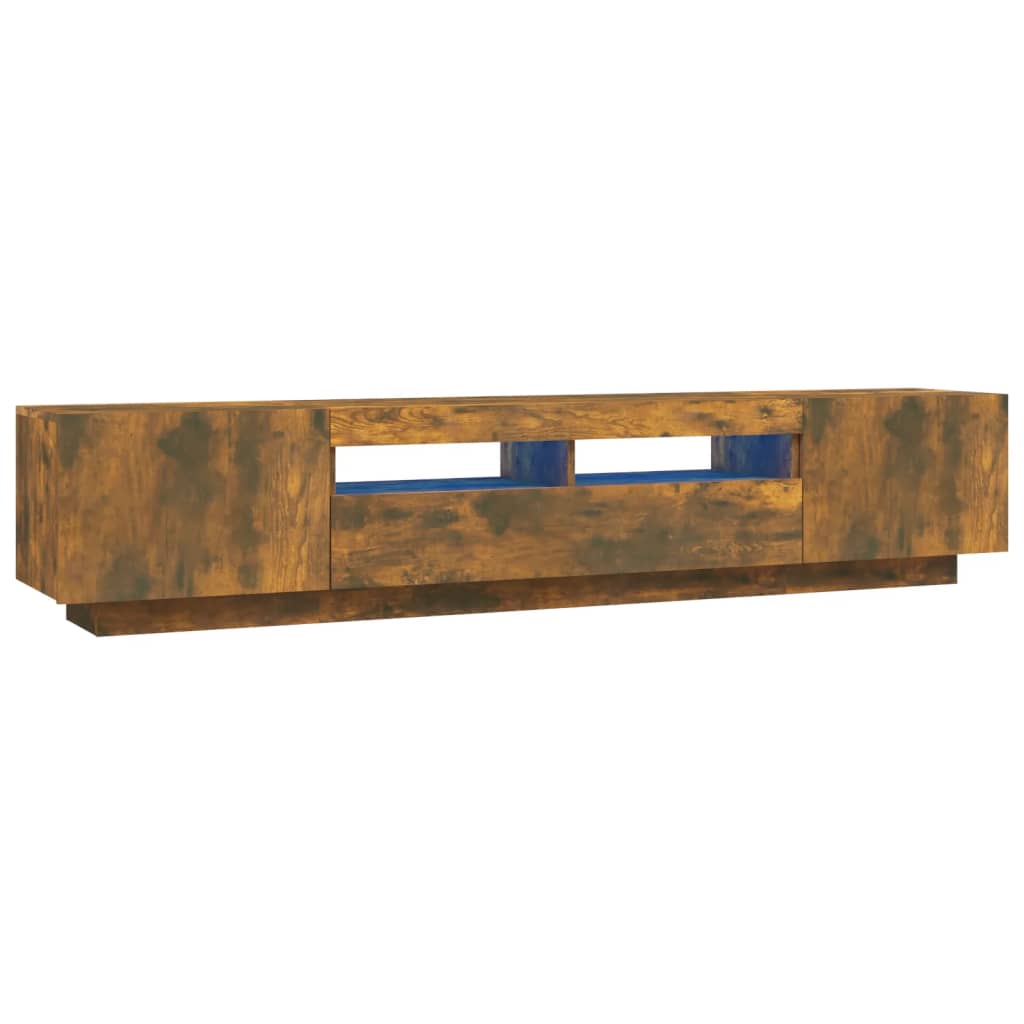 Ensemble de meubles TV avec lumières LED 2 pcs Chêne fumé - XIOS