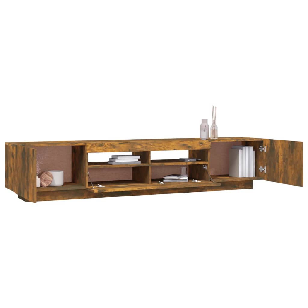 Ensemble de meubles TV avec lumières LED 2 pcs Chêne fumé - XIOS