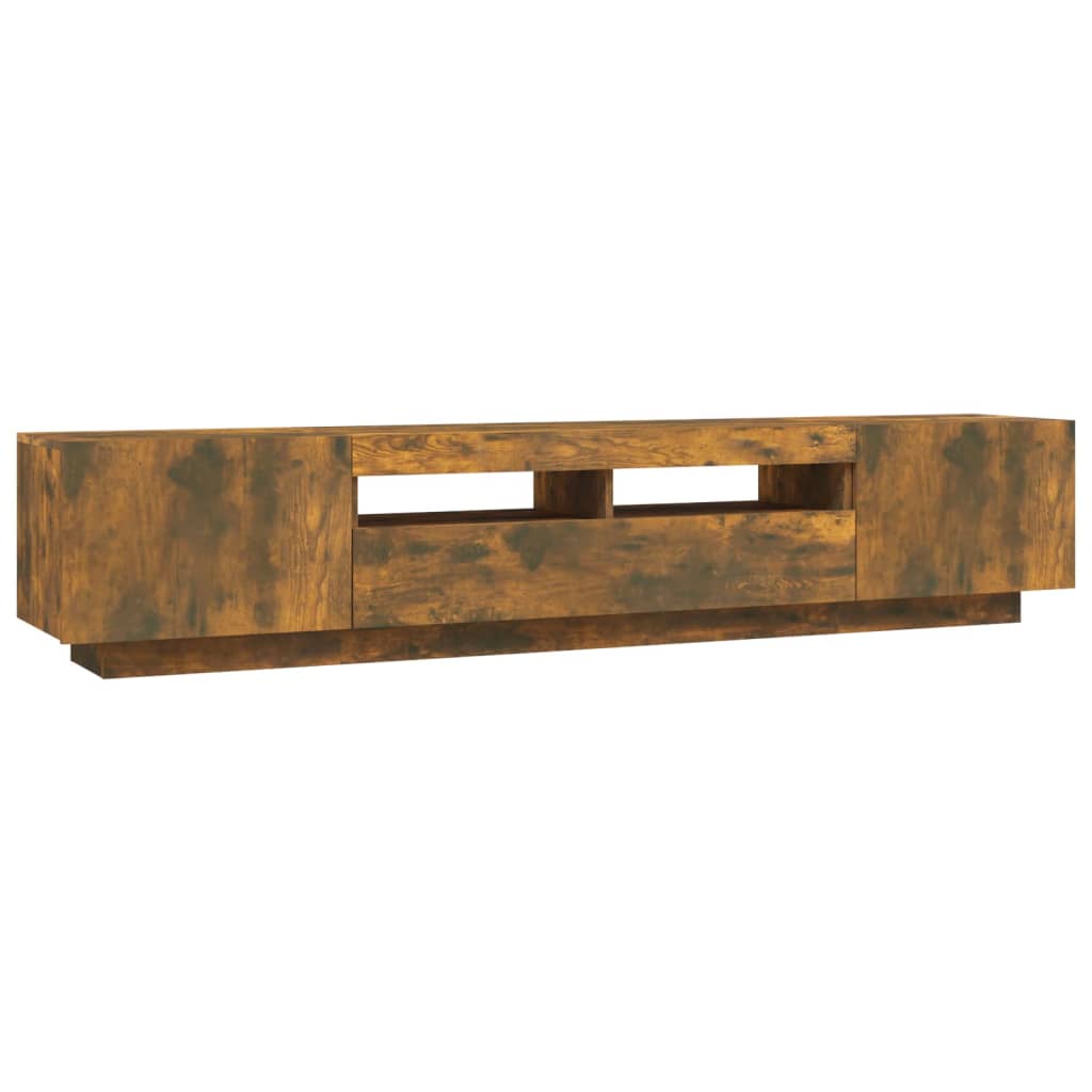 Ensemble de meubles TV avec lumières LED 2 pcs Chêne fumé - XIOS