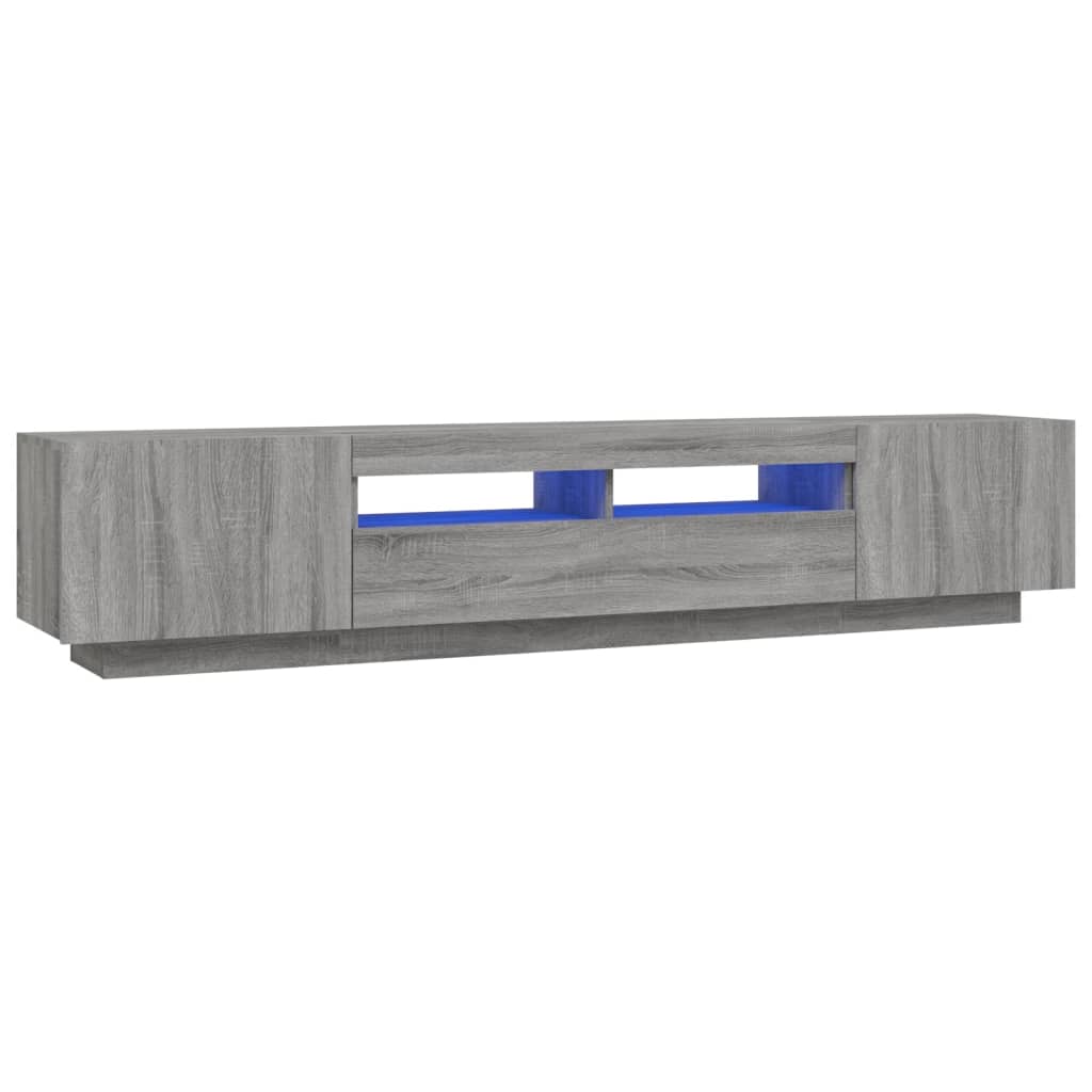 Ensemble de meubles TV avec lumières LED 2 pcs Sonoma gris